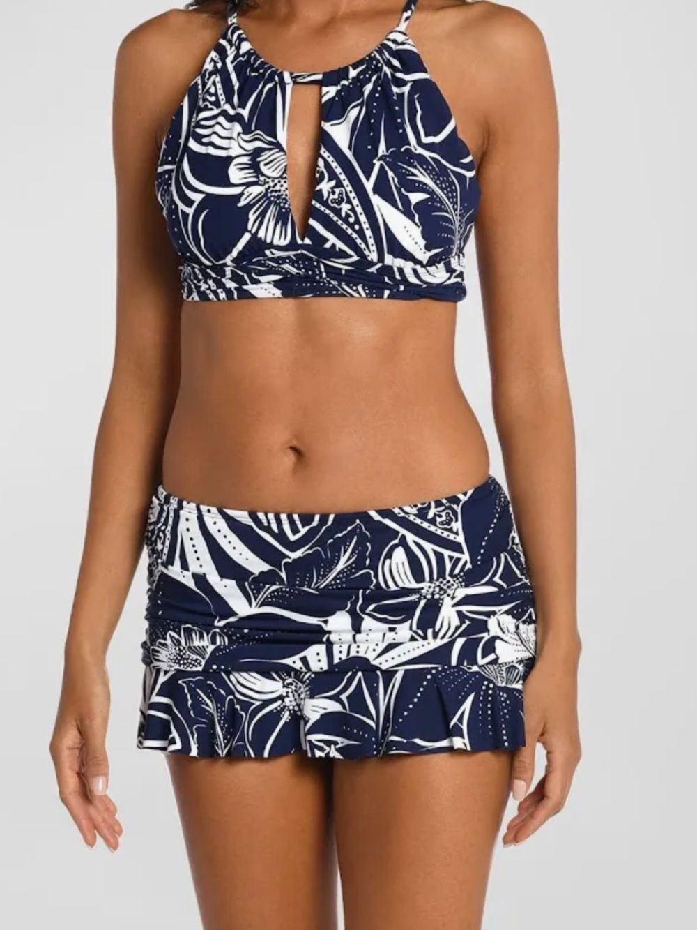 La Blanca Womens  Playa High Neck Bikini Top, Blue $83